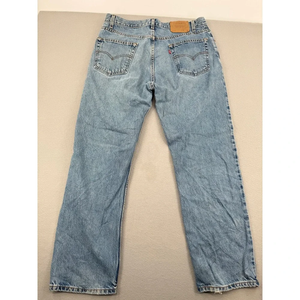 Vintage Levis 505 Regular Fit Jeans Mens 36x30 Light Wash Blue Denim Workwear
